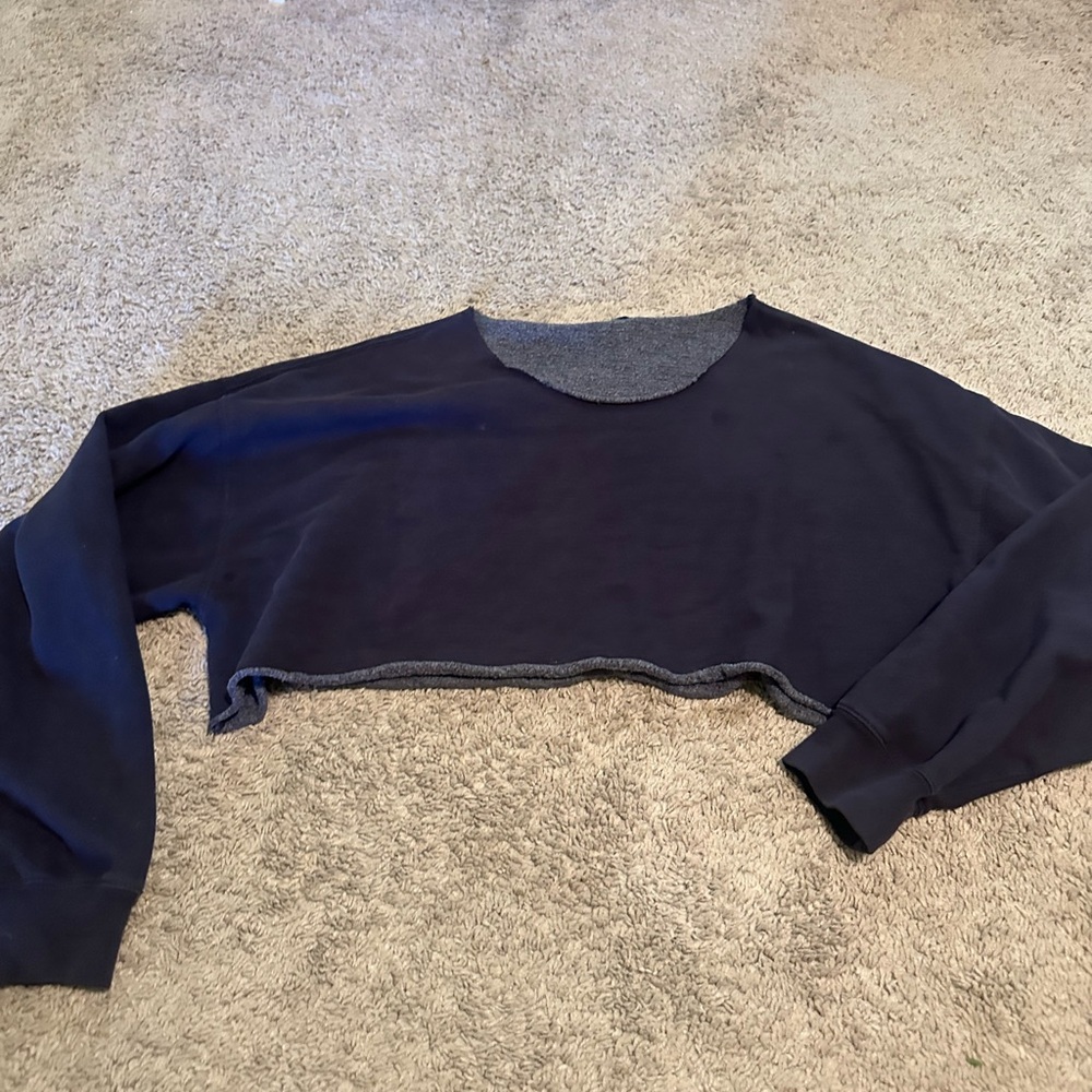 Brandy Melville Blue Crew Neck Cropped Sweater